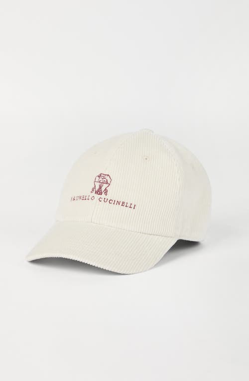 Brunello Cucinelli Cotton-blend Corduroy Cap In Yellow