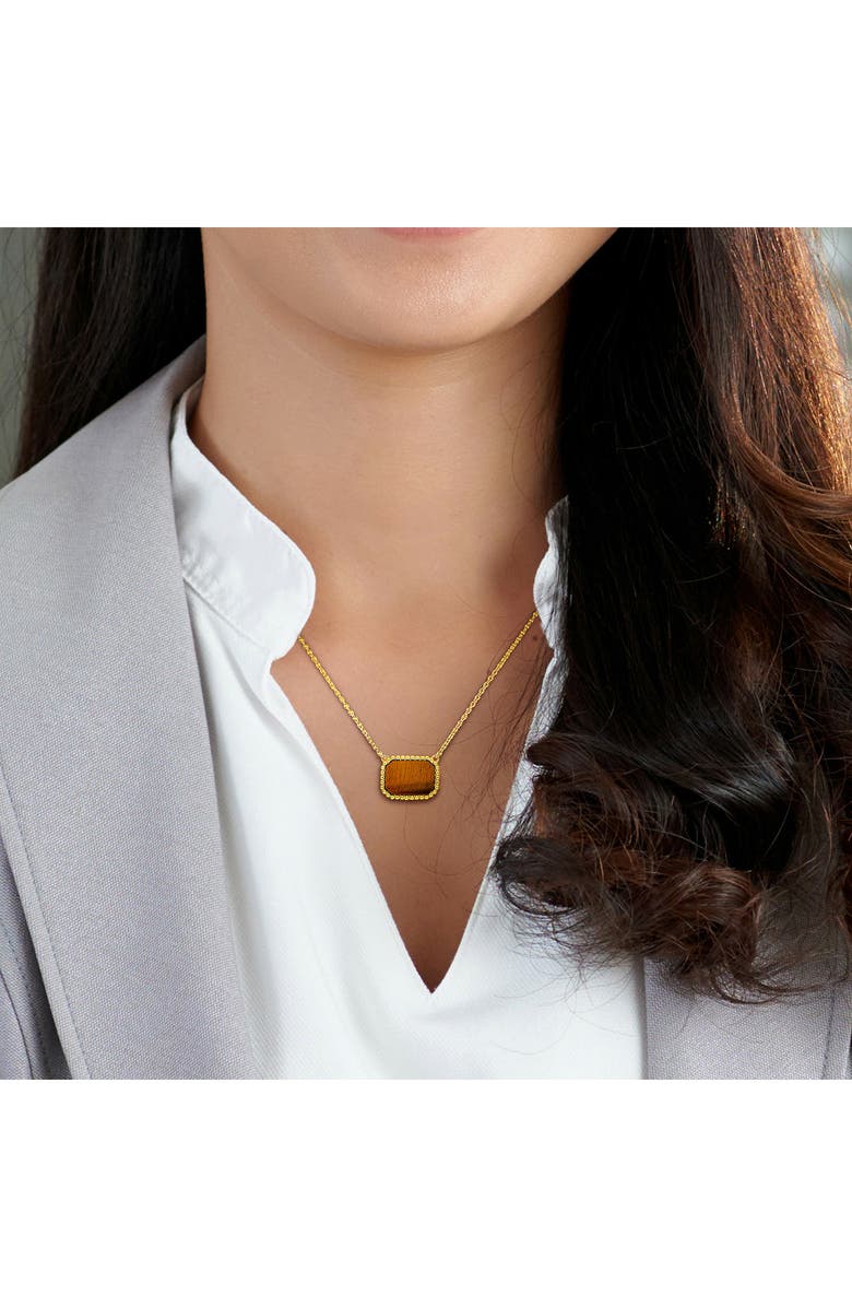 DELMAR Semiprecious Stone Pendant Necklace, Alternate, color, Brown