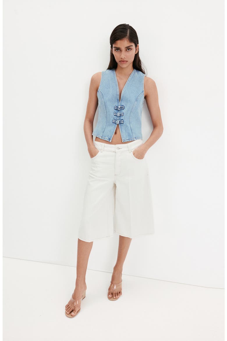 Toggle Denim Top, Alternate, color, MEDIUM BLUE