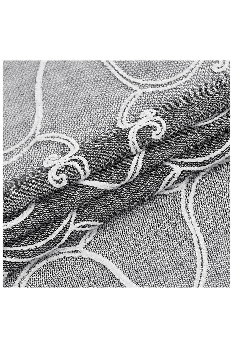 Set of 2 Embroidered Sheer Curtain Panels, Alternate, color, SILVER