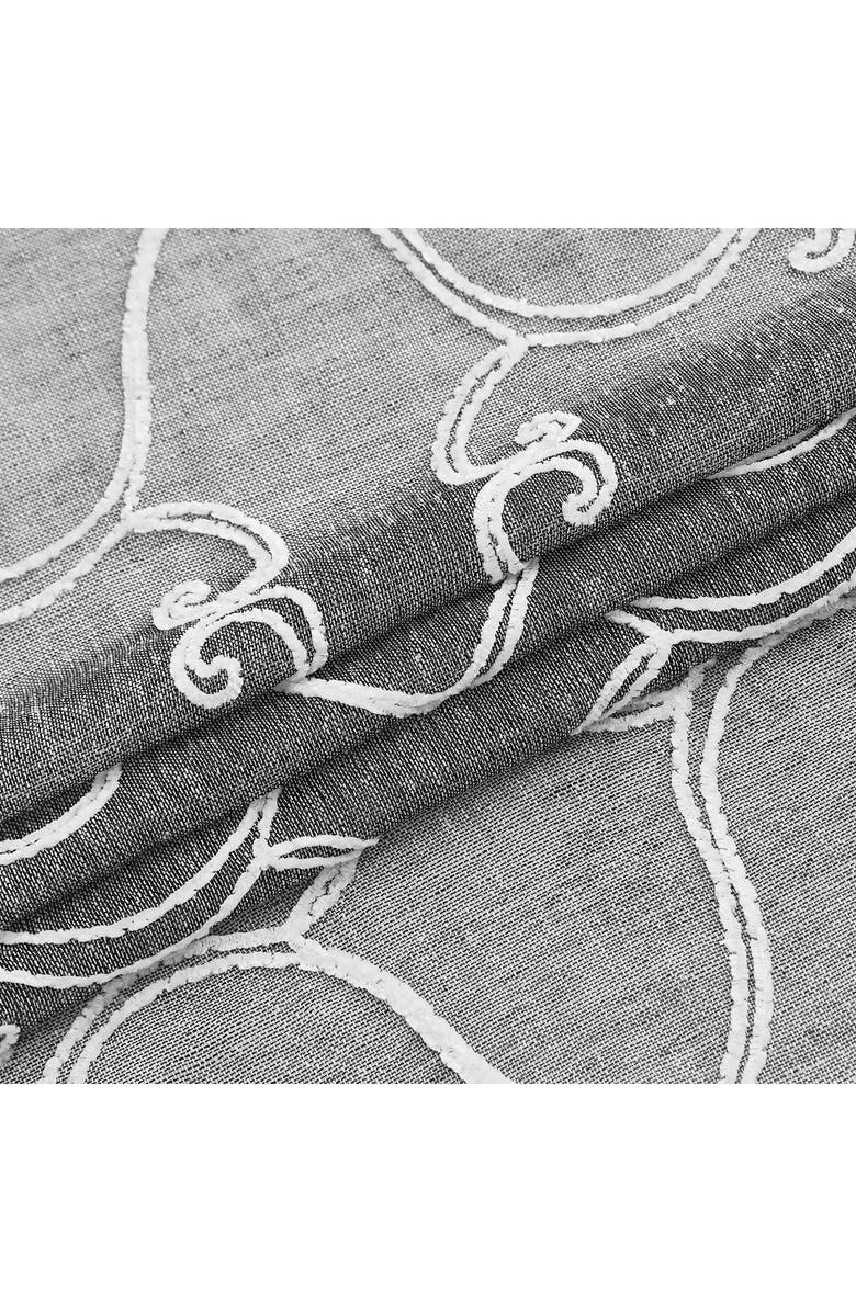 DAINTY HOME Set of 2 Embroidered Sheer Curtain Panels, Alternate, color, Silver