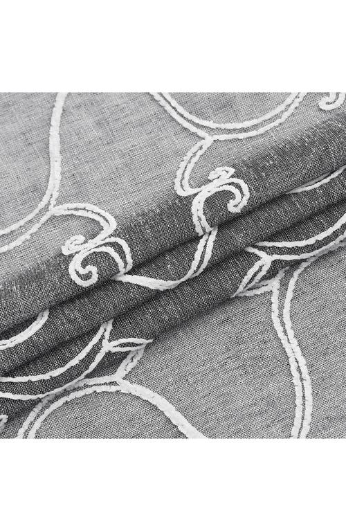 Dainty Home Set Of 2 Embroidered Sheer Curtain Panels In Gray