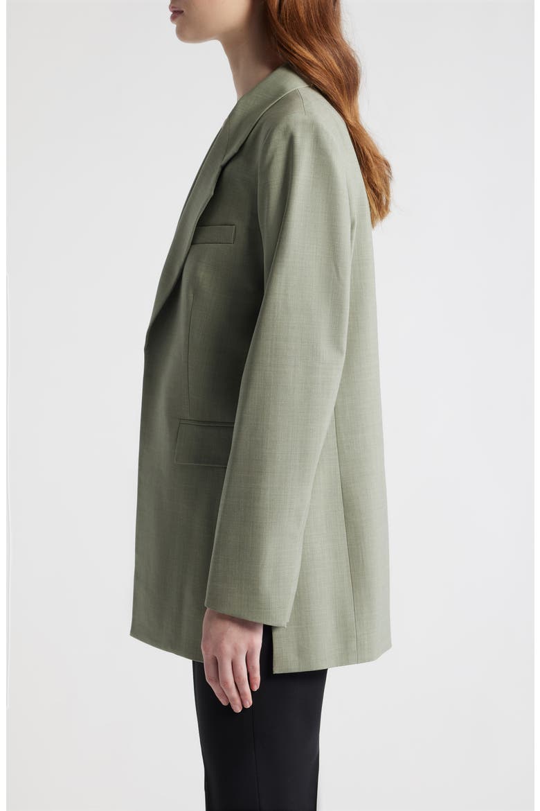 Relaxed Stretch Wool Open Blazer, Alternate, color, VETIVER MELANGE