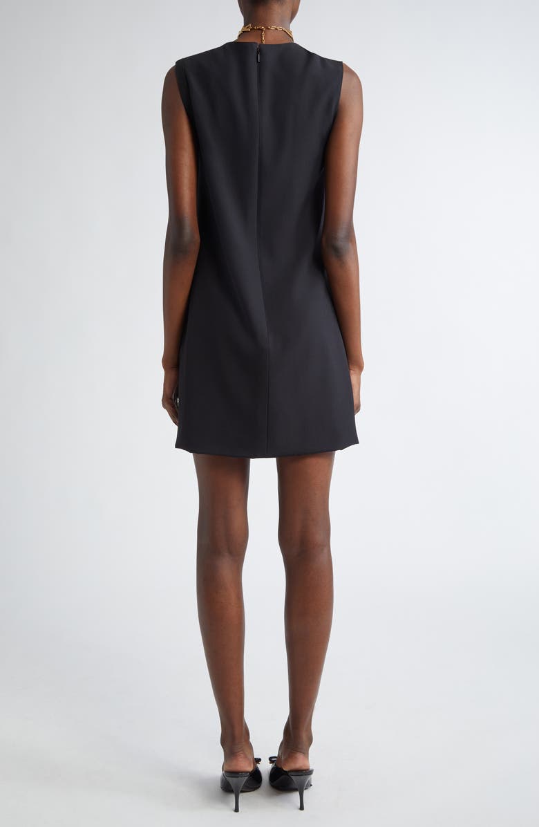 Versace Safety Pin Detail Draped Matte Satin Minidress, Alternate, color,