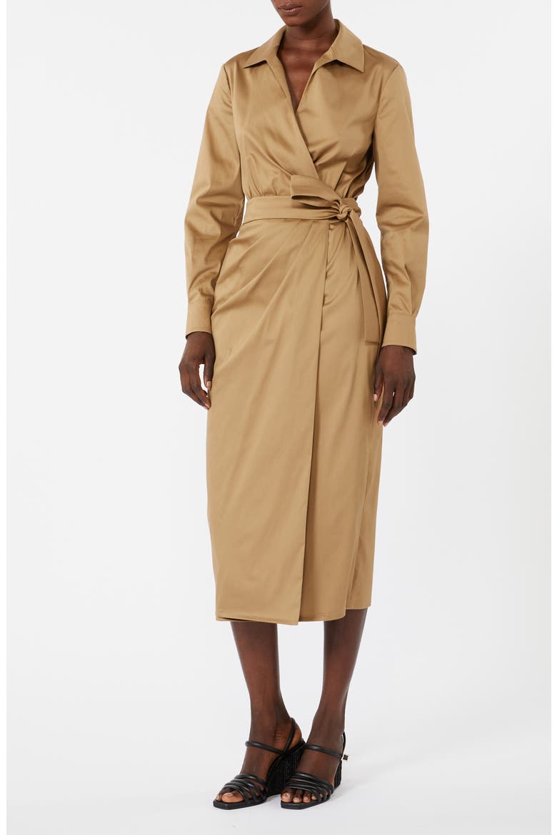Ottelia Long Sleeve Maxi Shirtdress, Main, color, DESERT