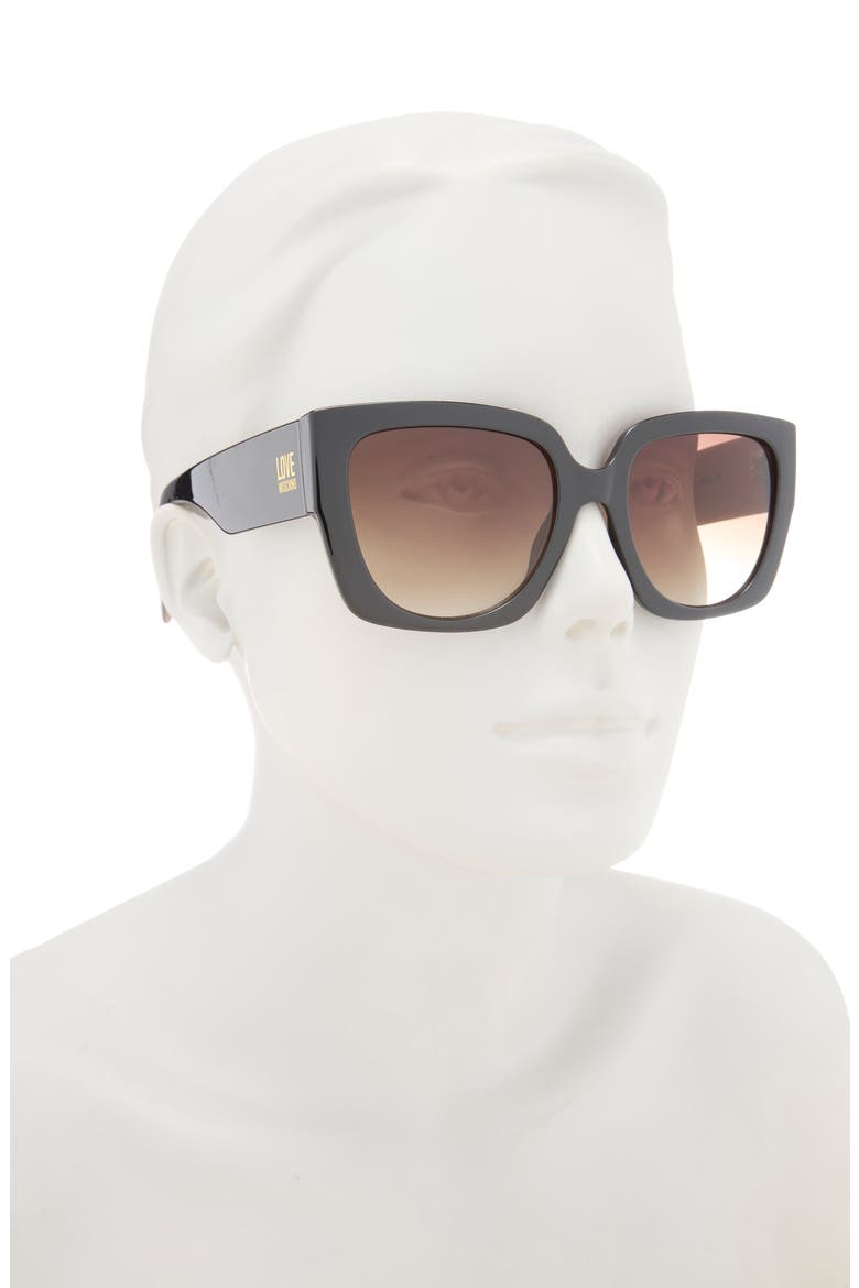 53mm Square Sunglasses, Alternate, color, BLACK OPAQUE