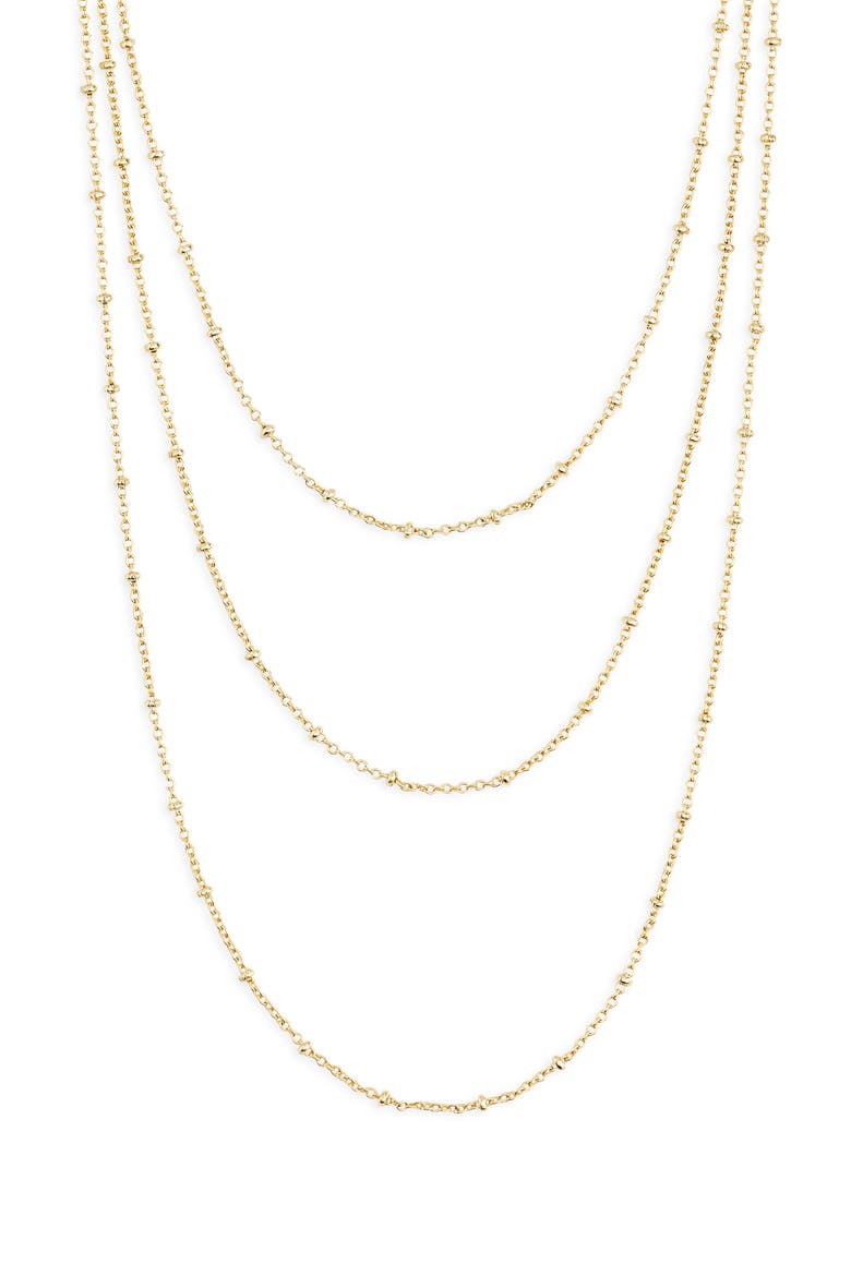 Triple Wrap Necklace, Main, color, GOLD