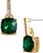 Cara Cushion Cut Crystal Drop Earrings