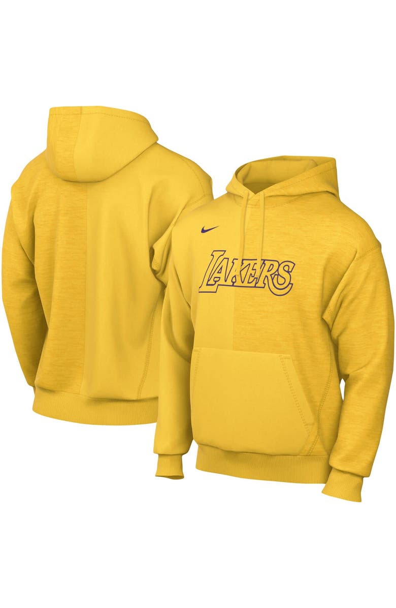 Nike Men's Nike Gold Los Angeles Lakers Courtside Versus Stitch Split Pullover Hoodie, Main, color,