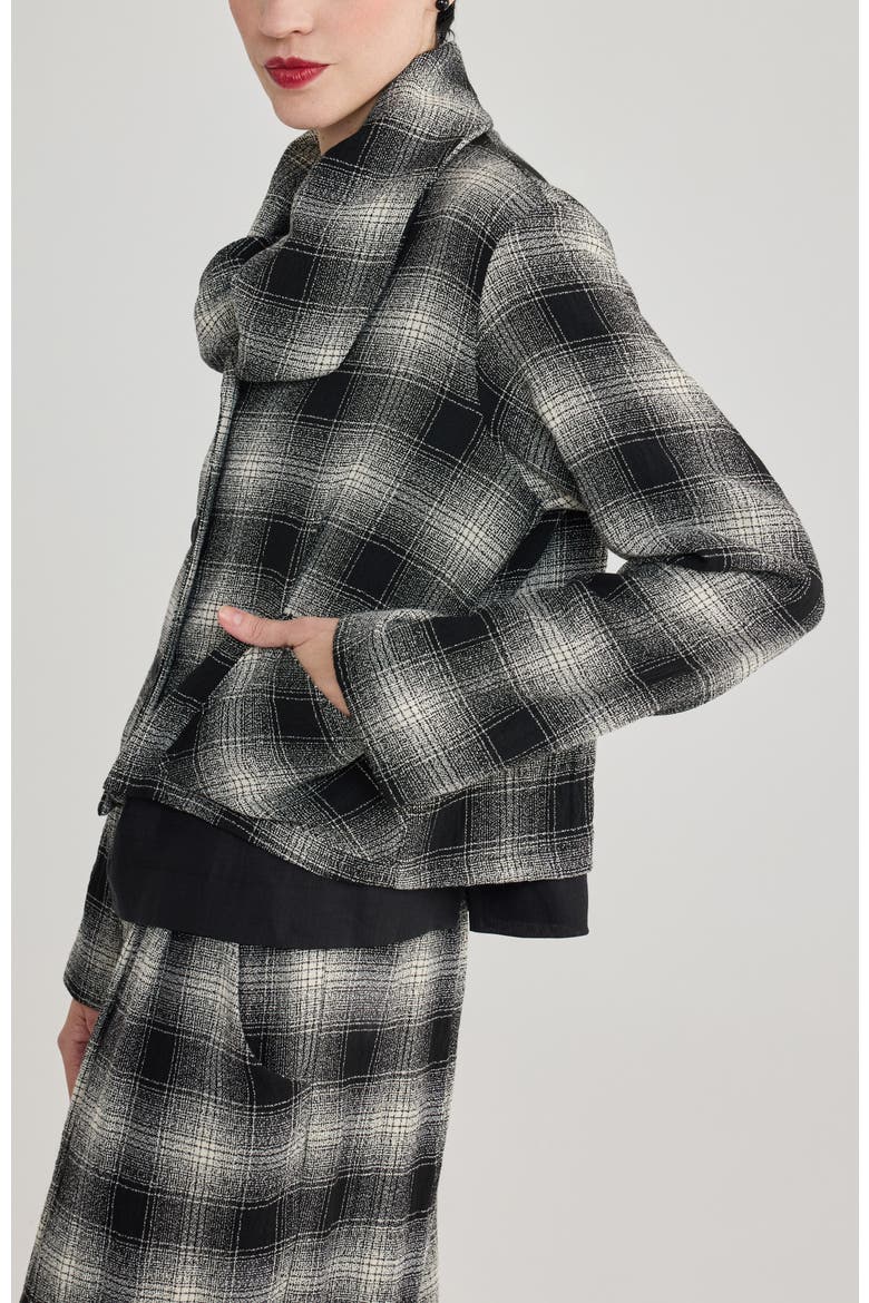 Ellis Plaid Jacket, Alternate, color, Ecru Plaid