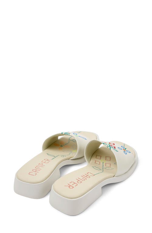 Camper Dana Slide Sandal In White Natural
