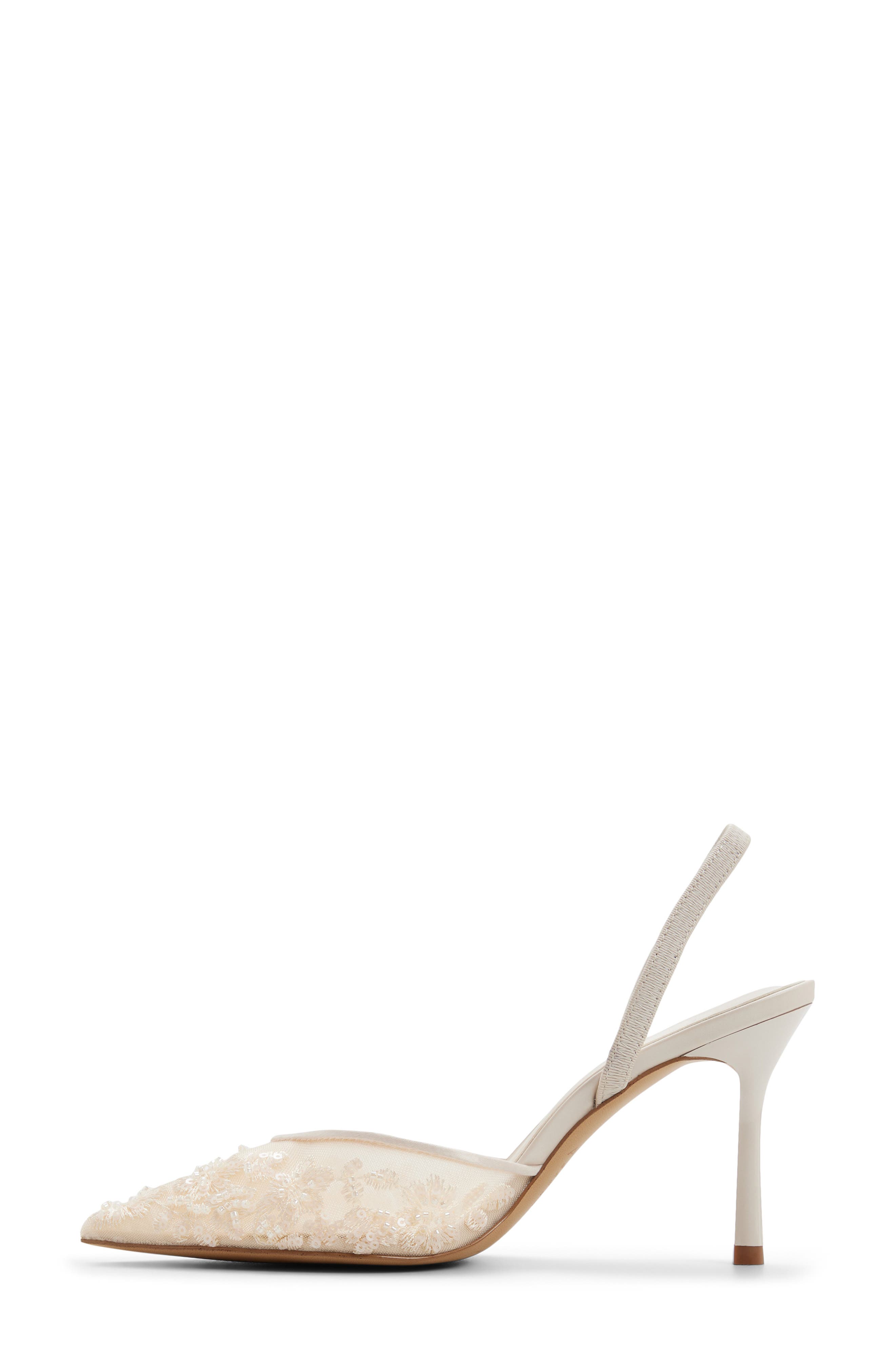 ALDO Carollina Slingback Pointed Toe Pump, Alternate, color, Cream
