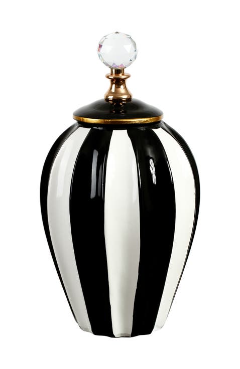 Classis Stripe Vase with Lid, Large