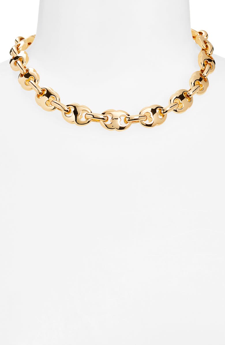 Tory Burch Gemini Link Necklace, Alternate, color, 