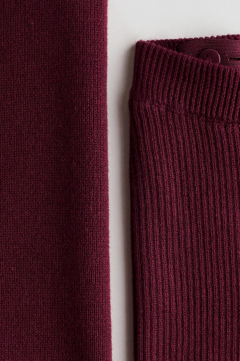 2-Piece Rib-Knit Cotton Set, Alternate, color, Dark red