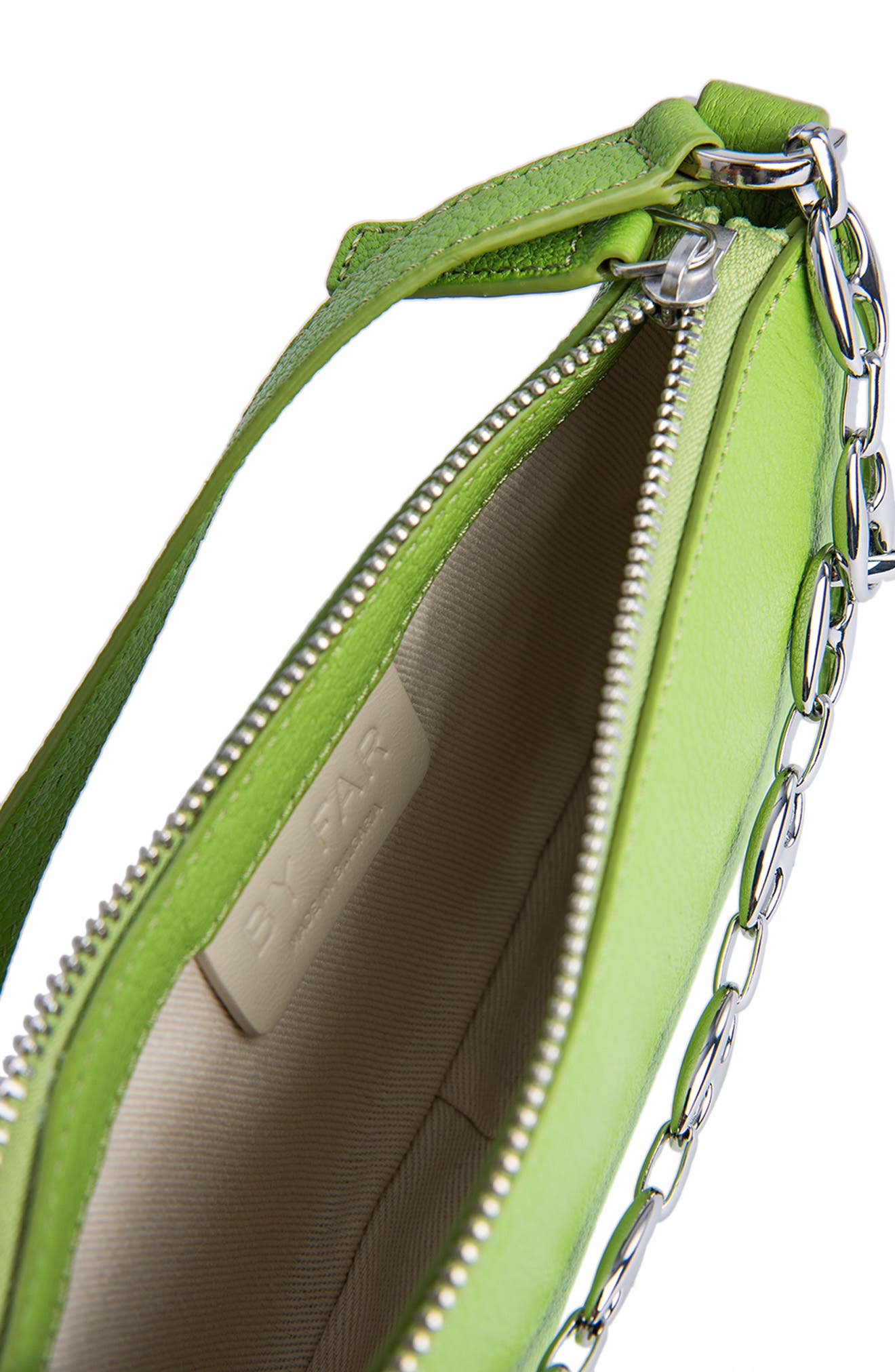 Mini Rachel Leather Shoulder Bag, Alternate, color, PISTACHIO