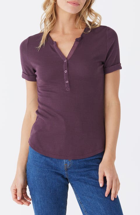 Akia Feather Ribbed Henley