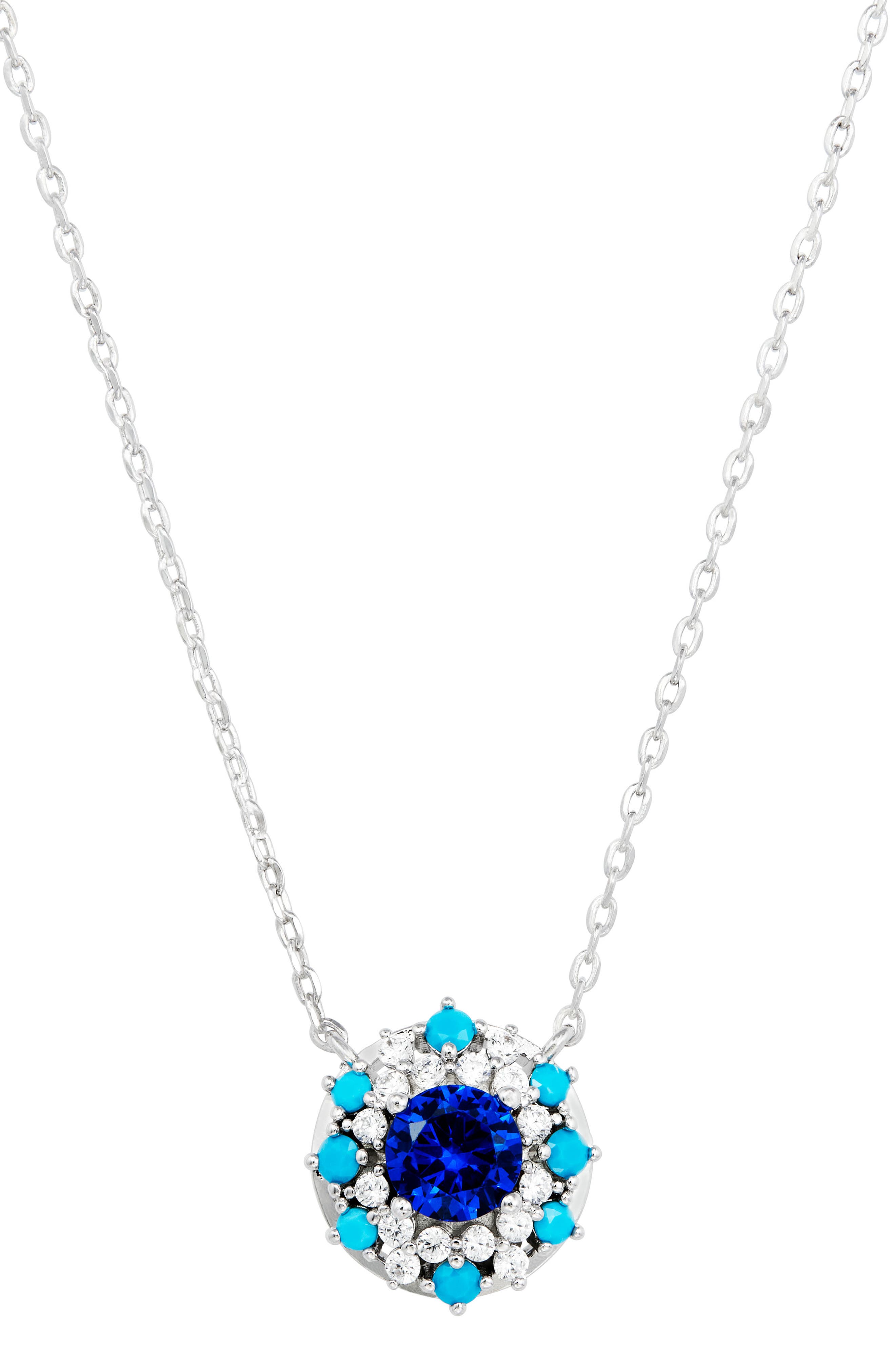 Blue Halo Pendant Necklace