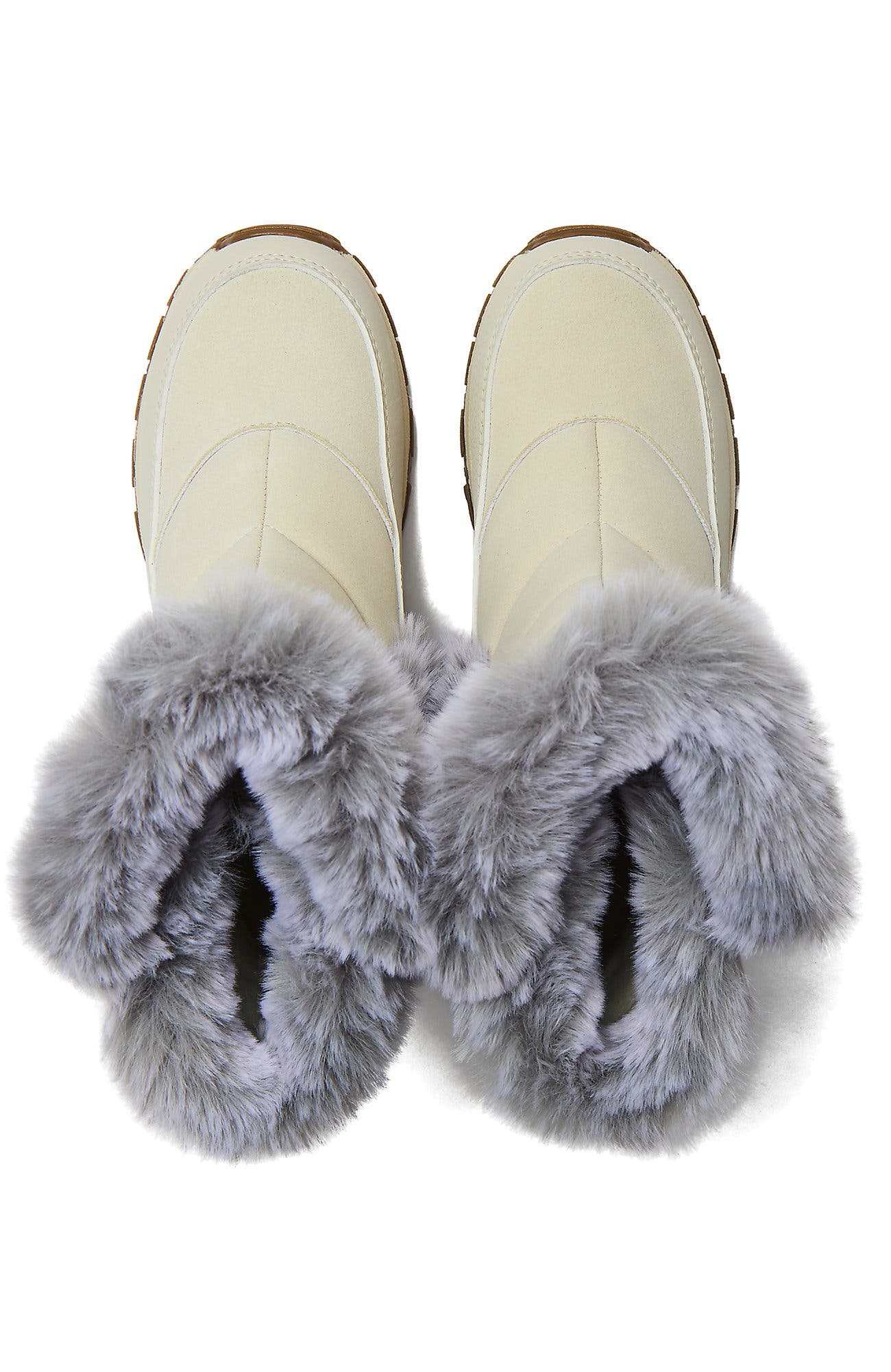 Lands' End Expedition Faux Fur Waterproof Puffer Snow Boots, Alternate, color, Whisper White