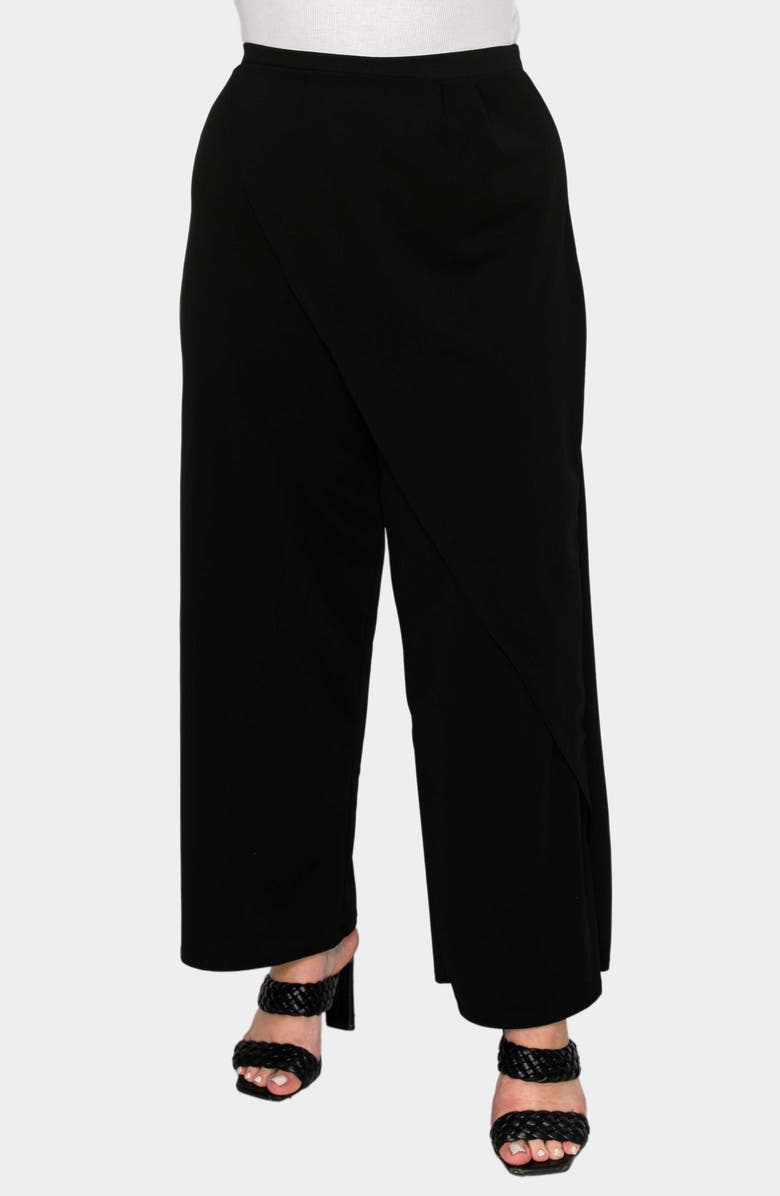 L I V D Ivy Faux Wrap Pants, Alternate, color, Black