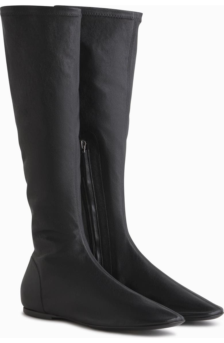 CO Stretch Leather Knee-High Bootie, Alternate, color, Black