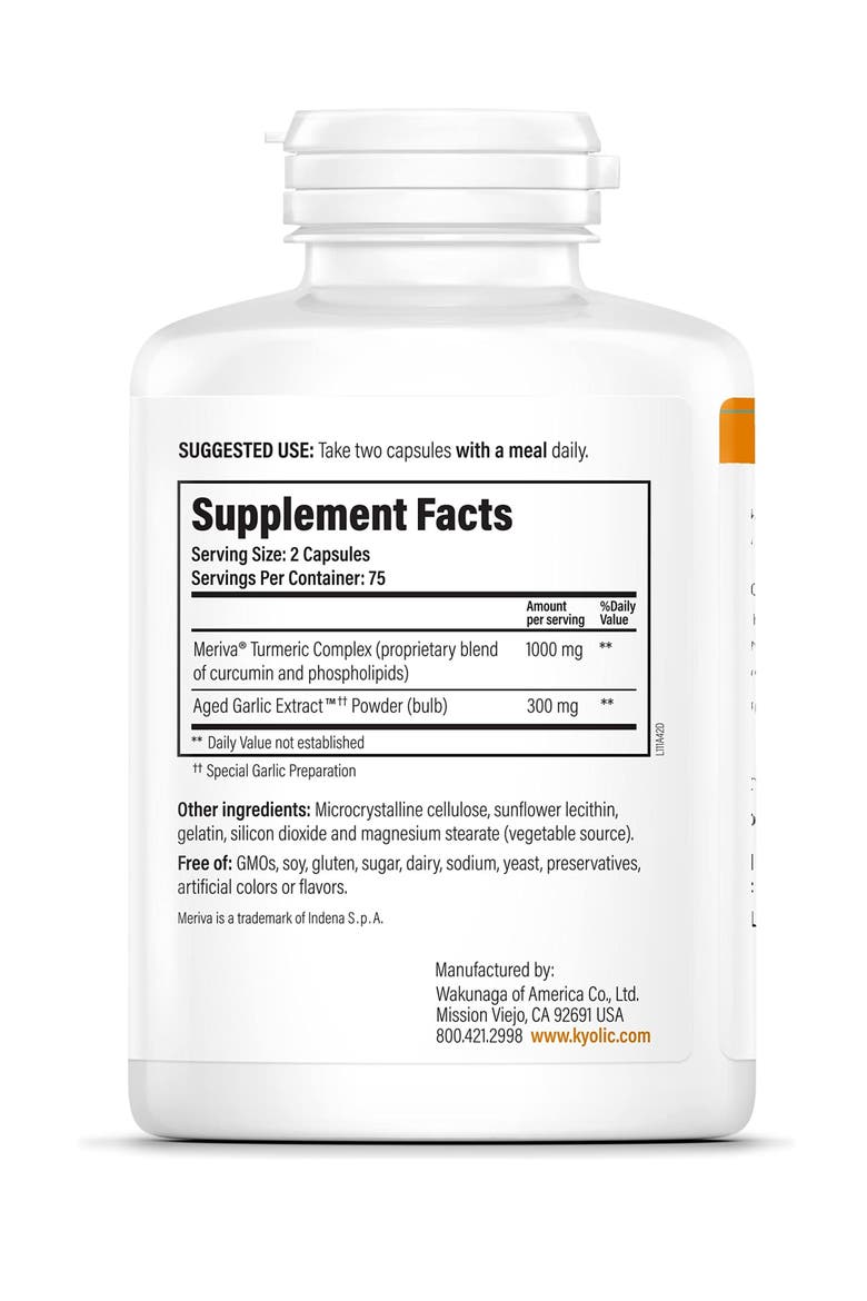 Aged Garlic Extract Formula 111, Healthy Inflammation Response, Curcumin, 150 ct Capsules, Alternate, color, None