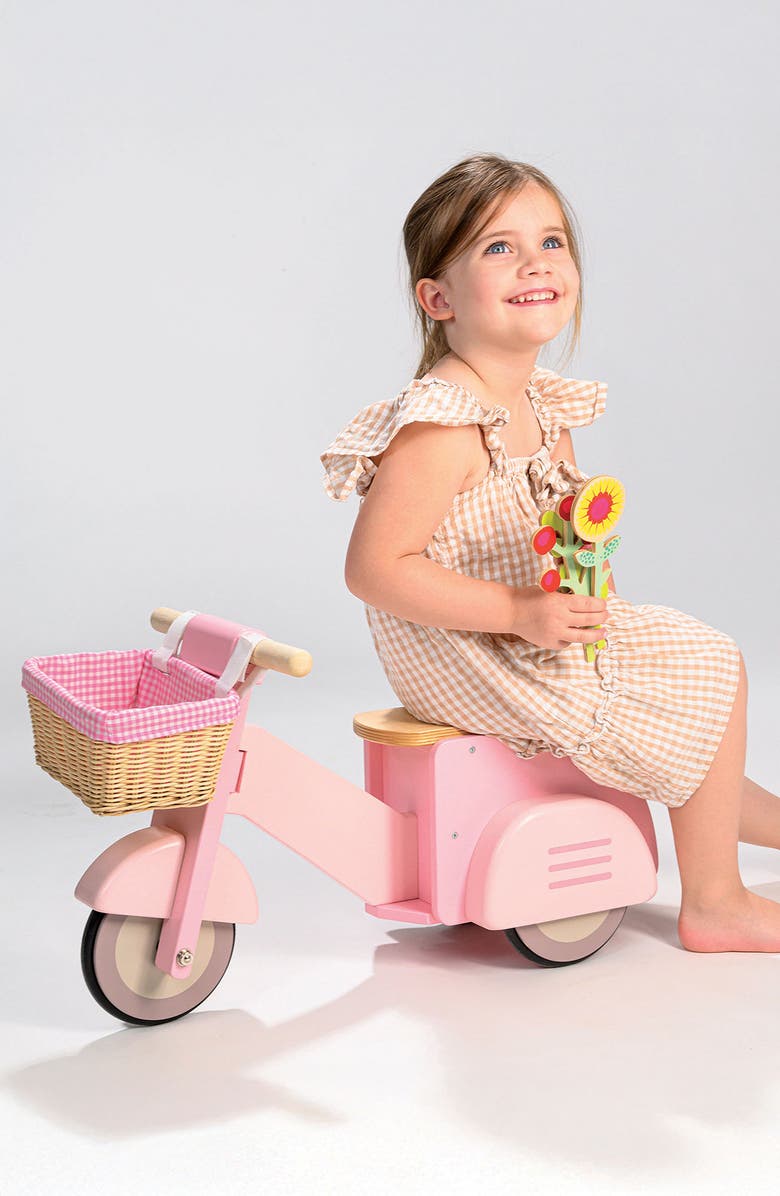 Tender Leaf Toys Scooter with Basket, Alternate, color, Pink Multi