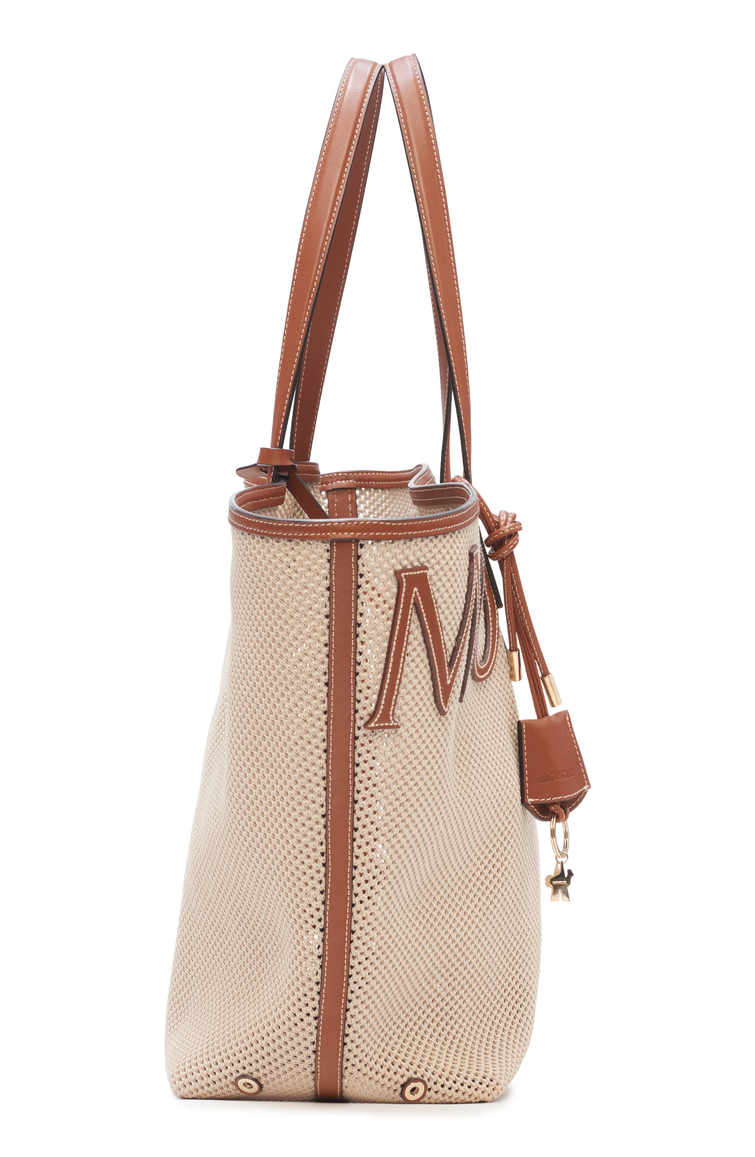 Moncler Very Large Mesh Tote Bag, Alternate, color, 035-Gardenia