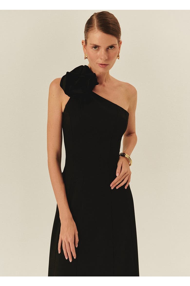 Emmy Midi Dress, Main, color, BLACK