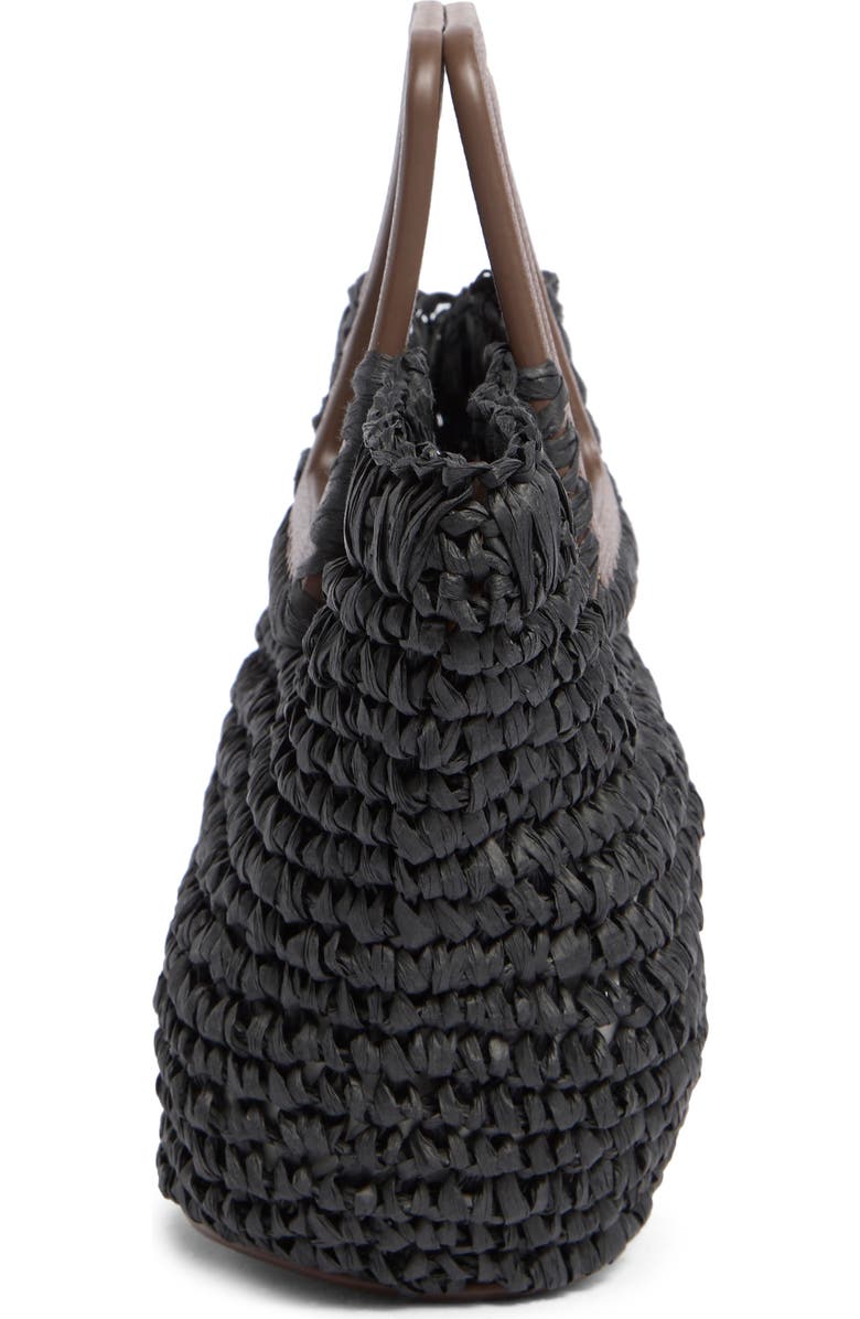 Collection XIIX Straw Top Handle Bag, Alternate, color, Black Chocolate