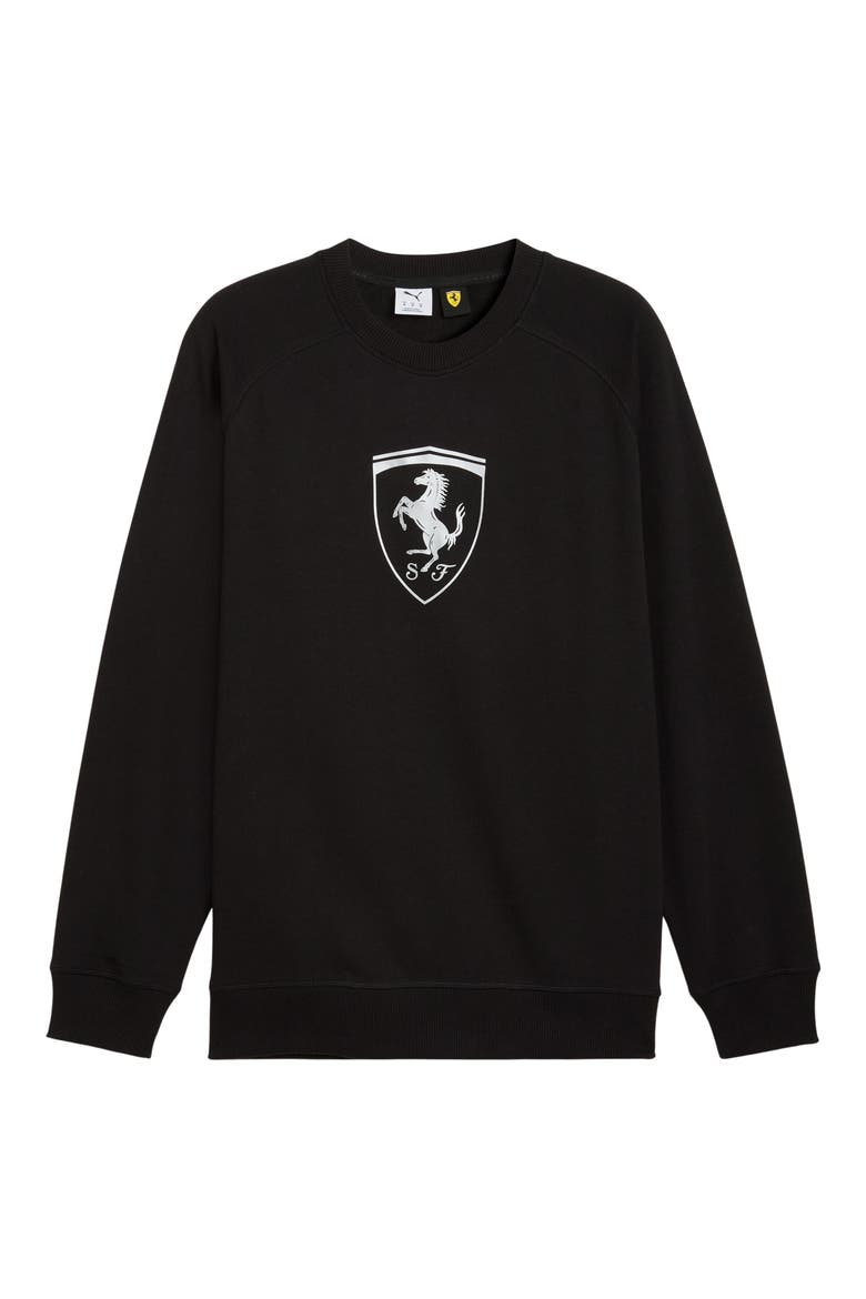 Scuderia Ferrari Sportswear Shield Crewneck Sweatshirt, Alternate, color, PUMA BLACK