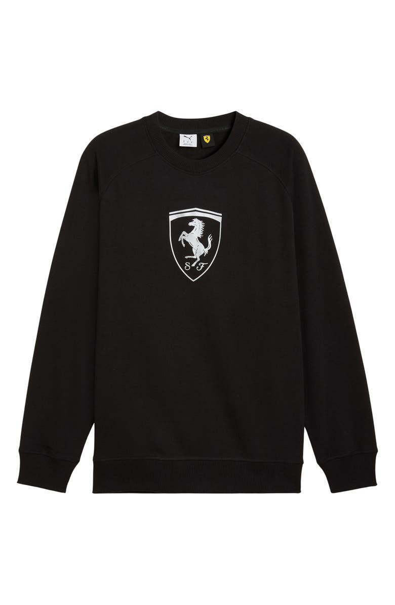 PUMA Scuderia Ferrari Sportswear Shield Crewneck Sweatshirt, Main, color, Puma Black