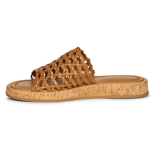 Jelavu Cloud Woven Leather Cork Slide Sandal In Cognac