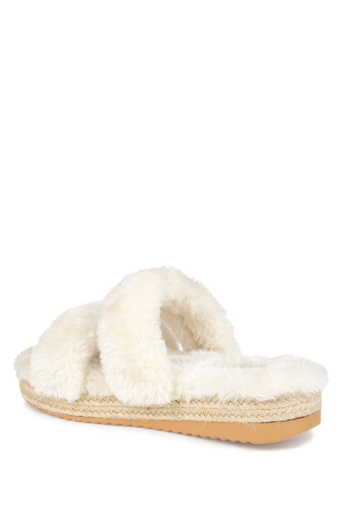 Journee Collection JOURNEE Relaxx Faux Fur Slipper, Alternate, color, Ivory