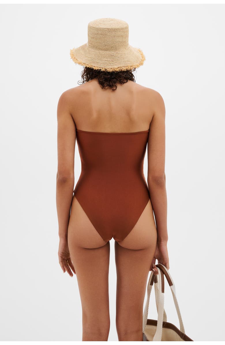 Malina Erioa Cut Out Swimsuit, Alternate, color, Rust