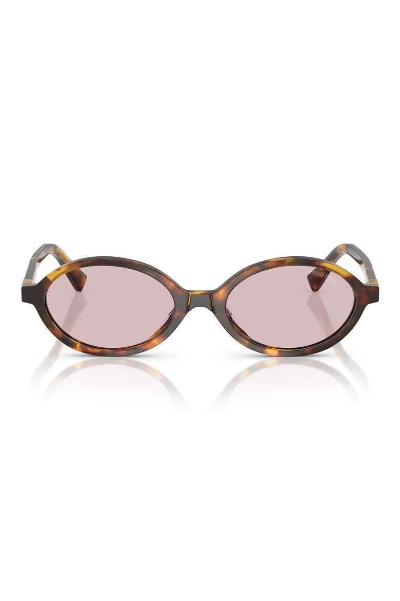 50mm Oval Sunglasses, Alternate, color, HONEY HAVANA / PINK