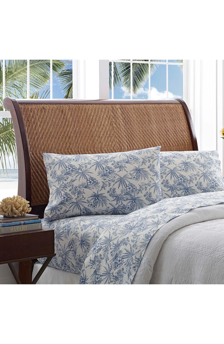 Tommy Bahama Print 200 Thread Count Sheet Set, Alternate, color, Dark Blue