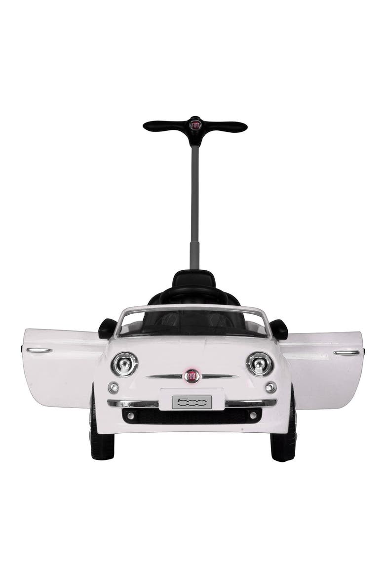 Fiat 500 Push Car with Handle, Alternate, color, WHITE
