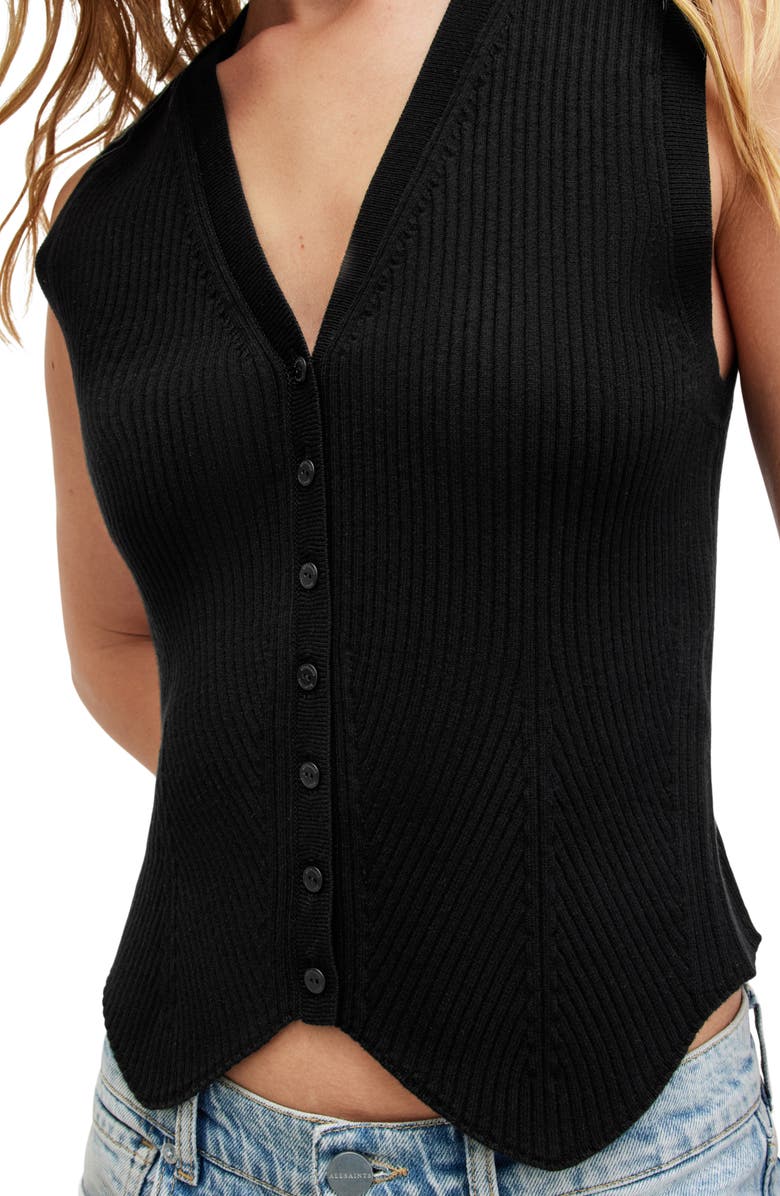 AllSaints Cruz Rib Vest, Alternate, color,