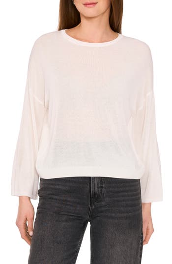 Halogen ® Fine Gauge Crewneck Sweater In New Ivory