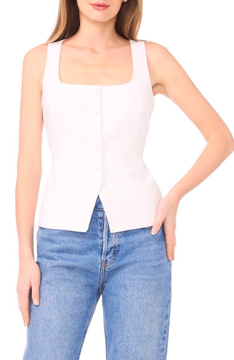 Parker The Amayah Linen Blend Vest, Main, color, Bright White