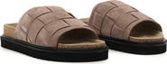 AllSaints Randal Woven Leather Slide Sandal