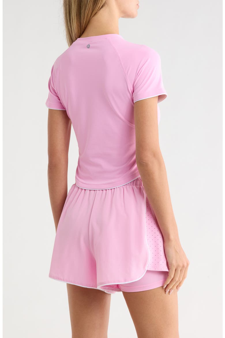 Nudetech Volley Club Crop T-Shirt, Alternate, color, PINK PEONY/ WHITE