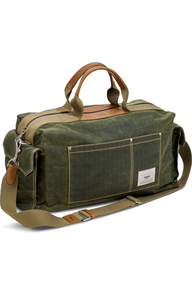 Shinola Small Runabout Waxed Canvas Duffle Bag, Alternate, color,
