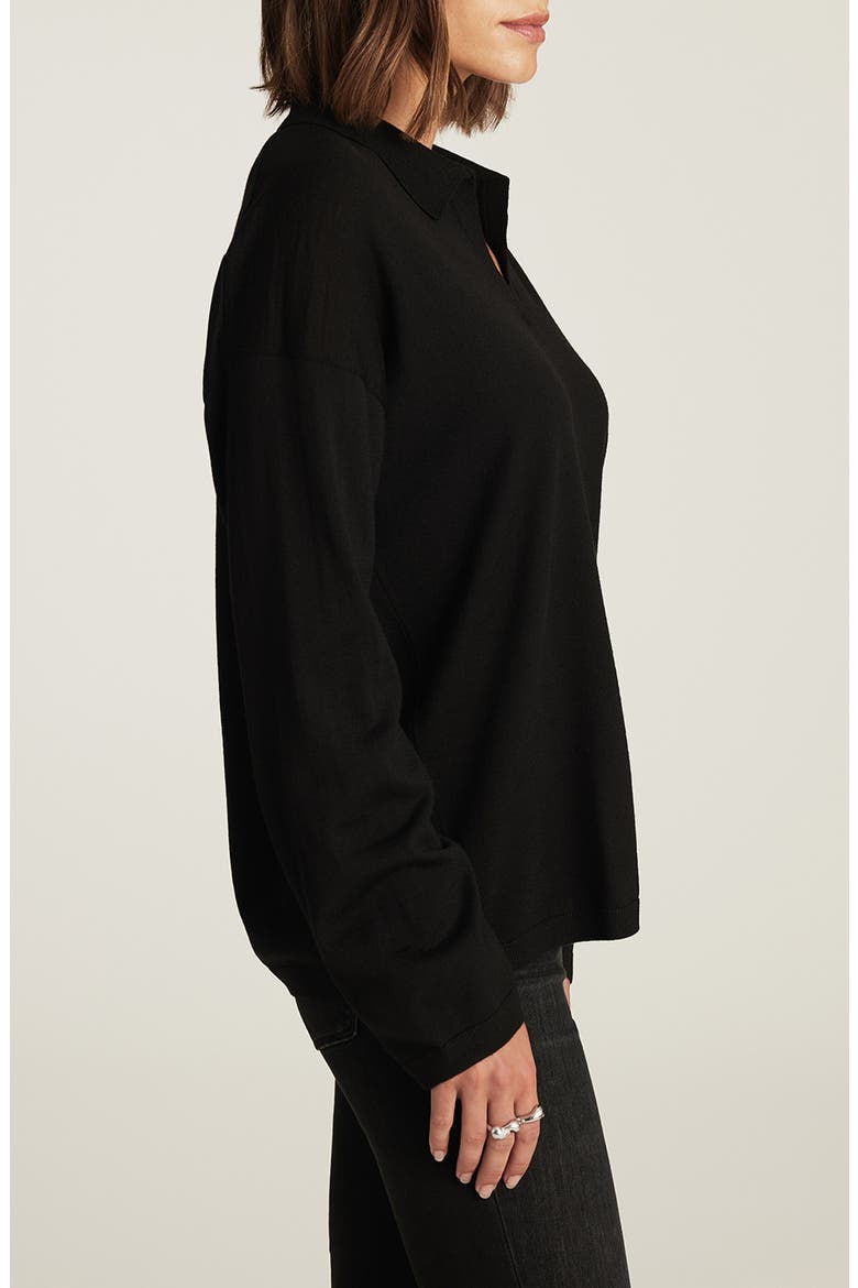 Wool Polo Sweater, Alternate, color, BLACK