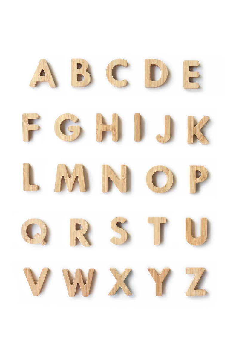 Wee Gallery Wooden Alphabet Letters, Alternate, color, Natural Bamboo