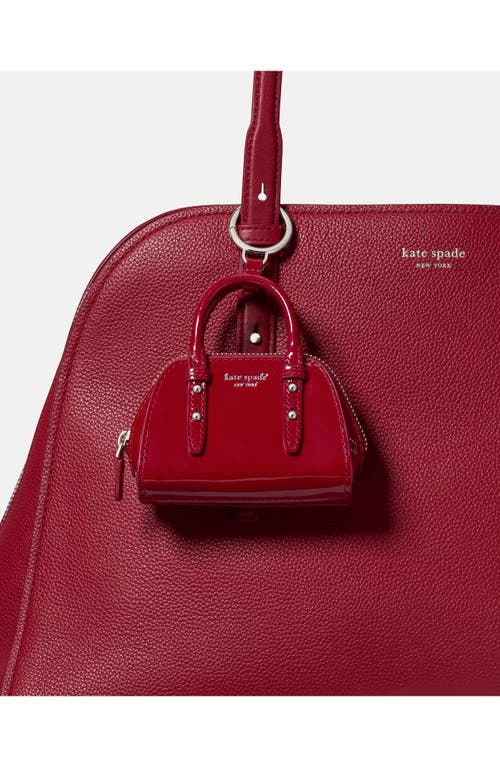 Kate Spade New York Charmed Patent Leather Nano Key Chain In Red