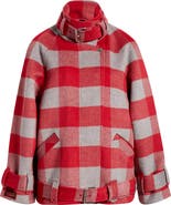 Damson Madder Polly Water Resistant Buffalo Check Wool Blend Jacket