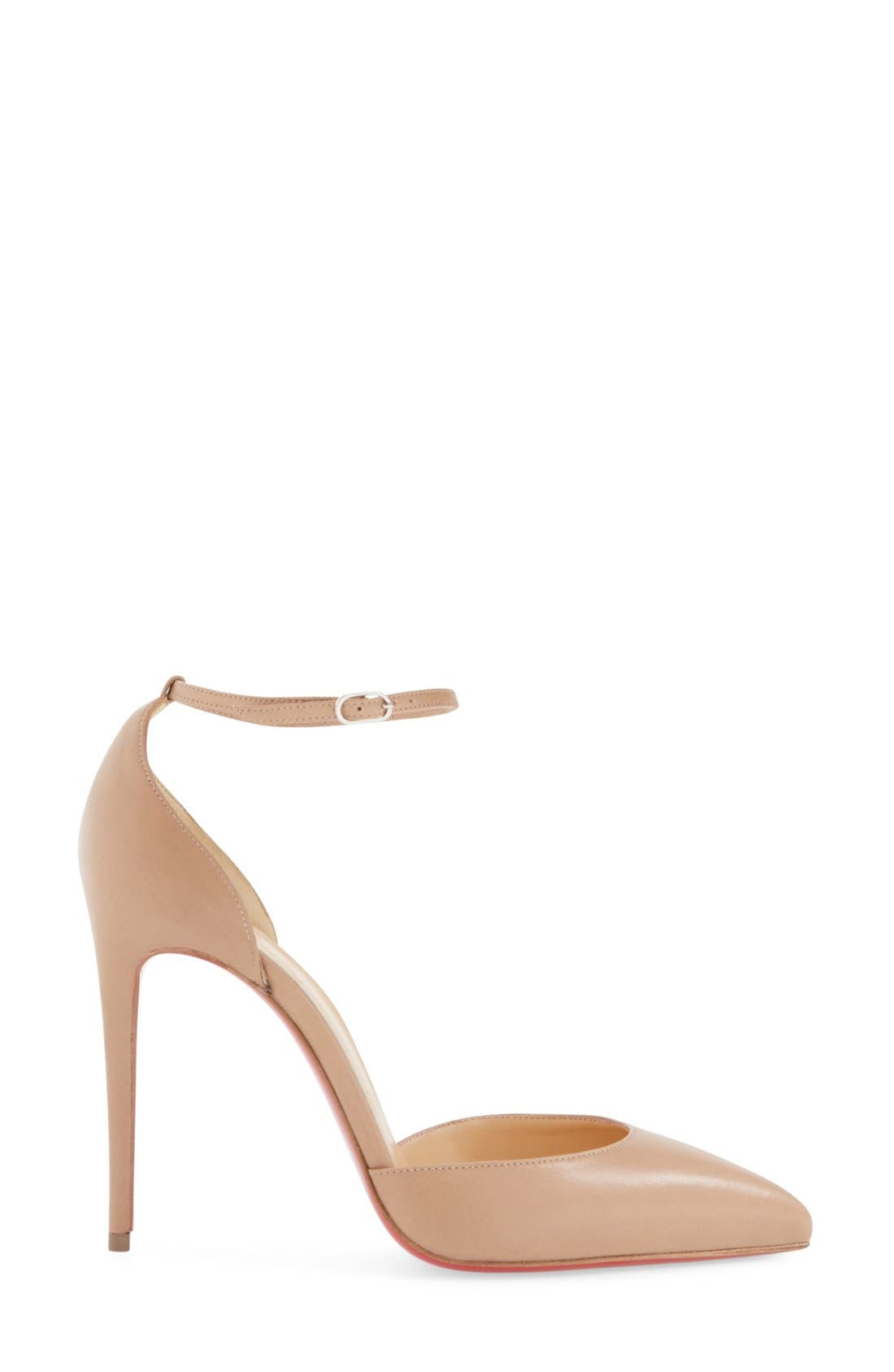 Christian Louboutin Uptown Ankle Strap Pointy Toe Pump, Alternate, color, 