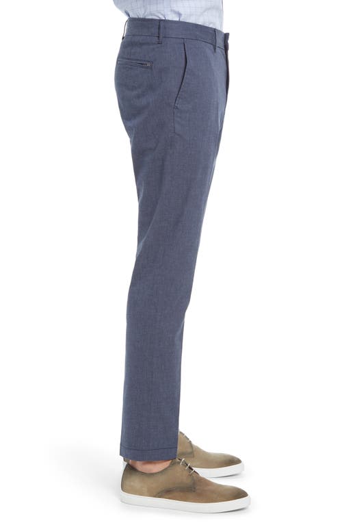 Nordstrom Slim Fit Coolmax® Flat Front Performance Chinos In Navy Blazer Heather